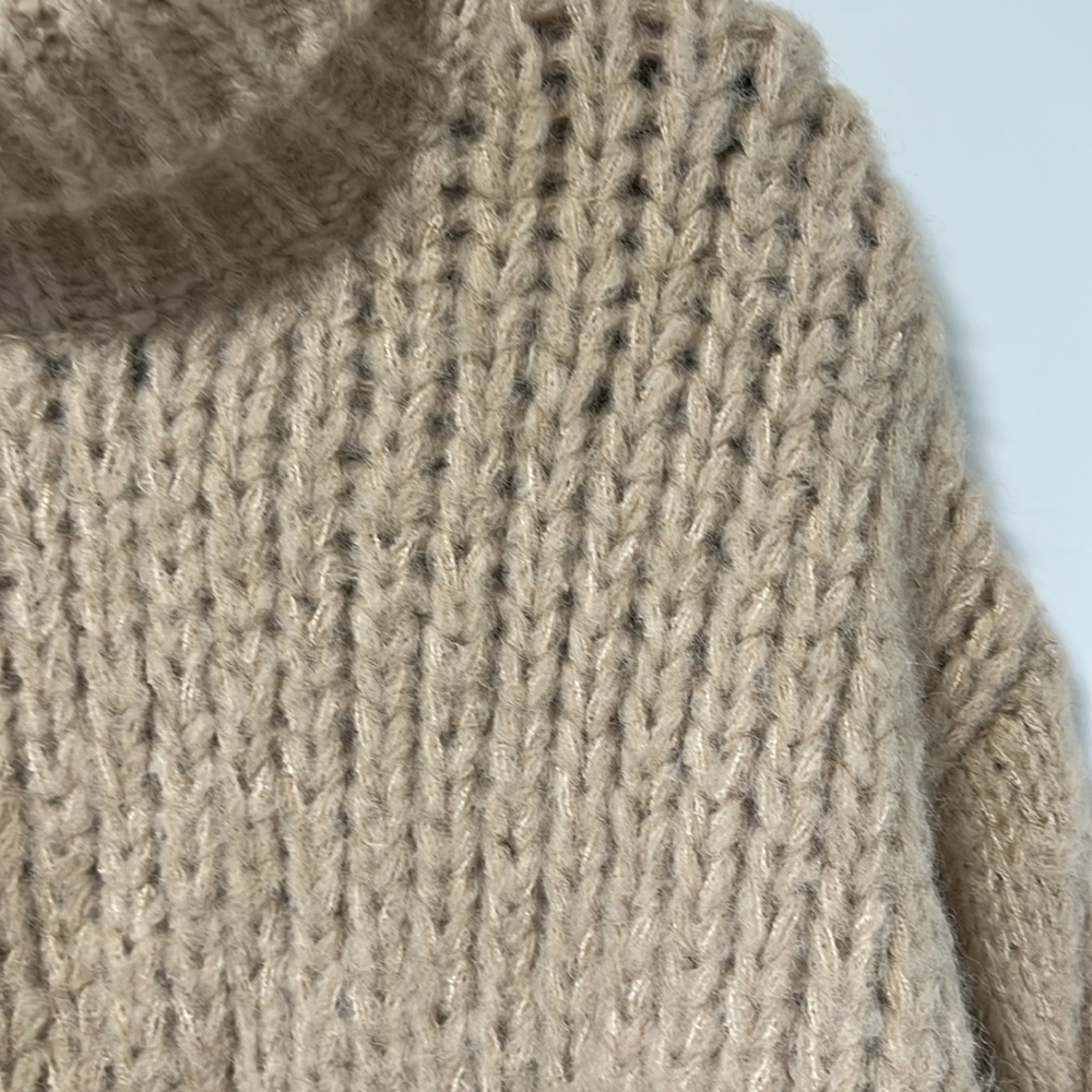Anthropologie Chunky Tan Turtleneck Sweater - Picture 5 of 8